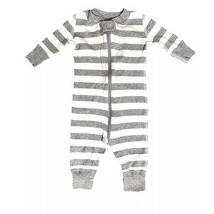 Hanna Andersson Zip Up Sleeper One-Piece Striped Size 0-3M